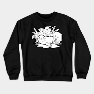 Sundae Seal Line Art Illustration Crewneck Sweatshirt